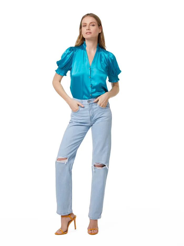 Women Tops Robert Graham MILA BLOUSE Teal