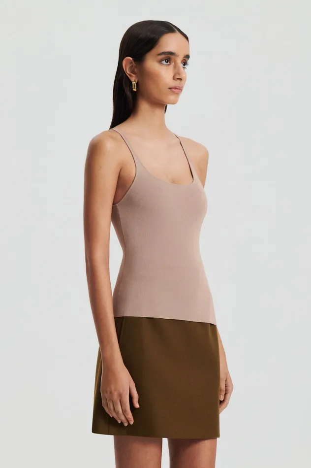 Women Tops Scanlan Theodore CREPE KNIT RIB SINGLET OAT