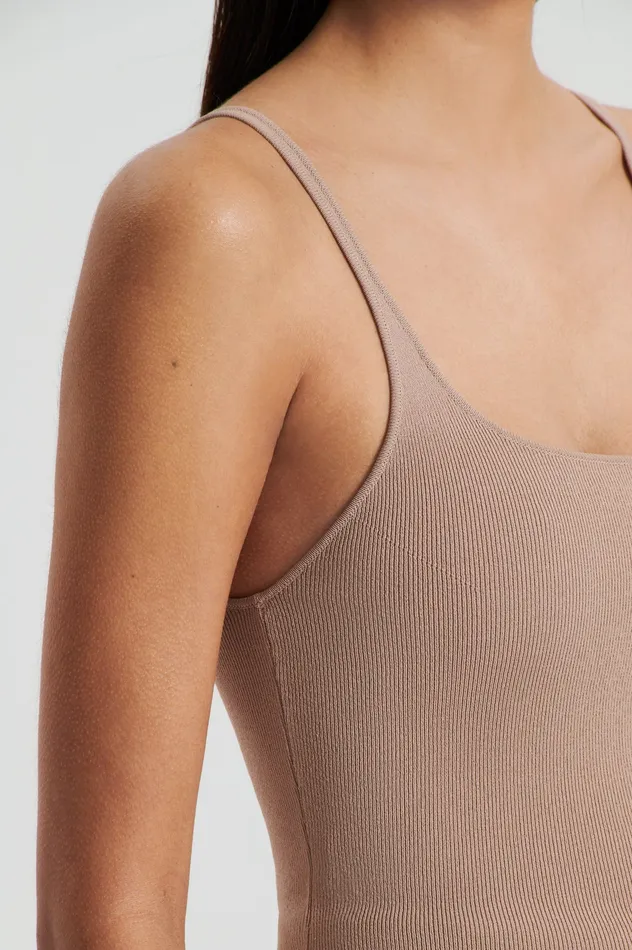 Women Tops Scanlan Theodore CREPE KNIT RIB SINGLET OAT