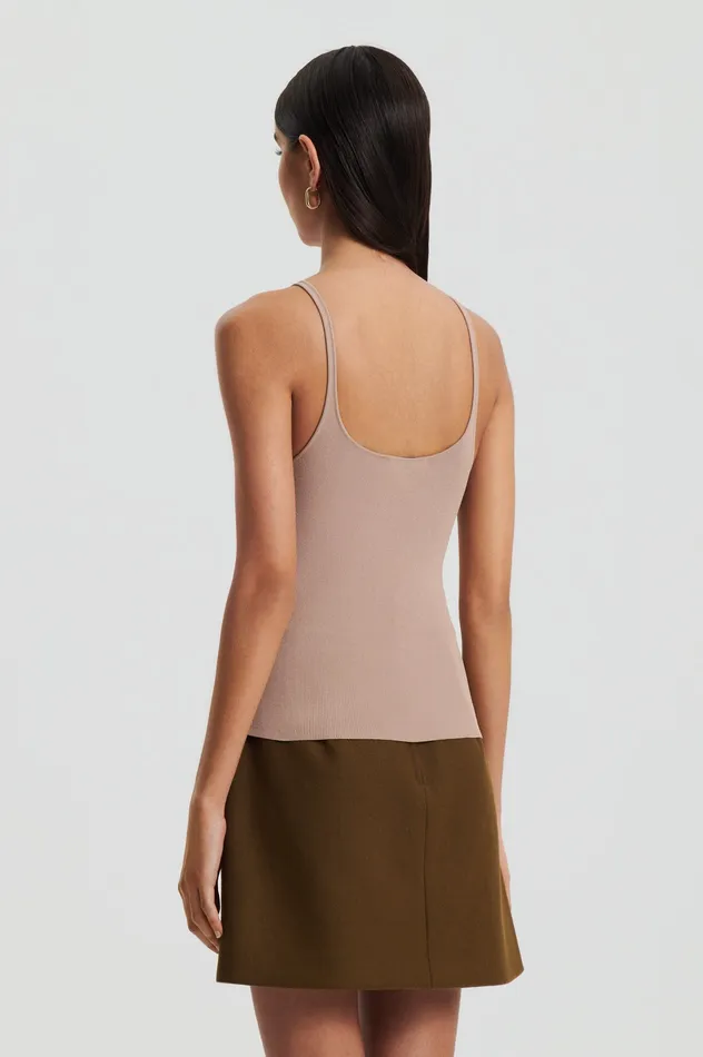 Women Tops Scanlan Theodore CREPE KNIT RIB SINGLET OAT