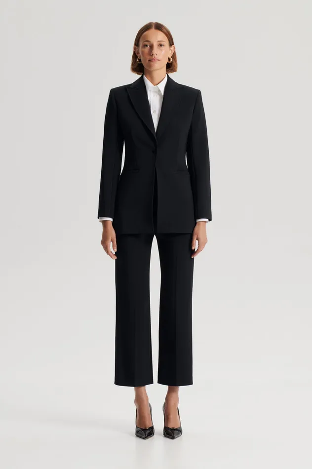 Women Trousers Scanlan Theodore TAILORED CROP HIGH WAIST TROUSER BLACK