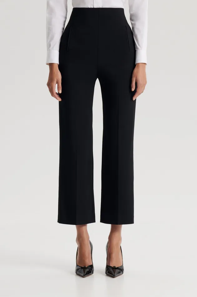Women Trousers Scanlan Theodore TAILORED CROP HIGH WAIST TROUSER BLACK