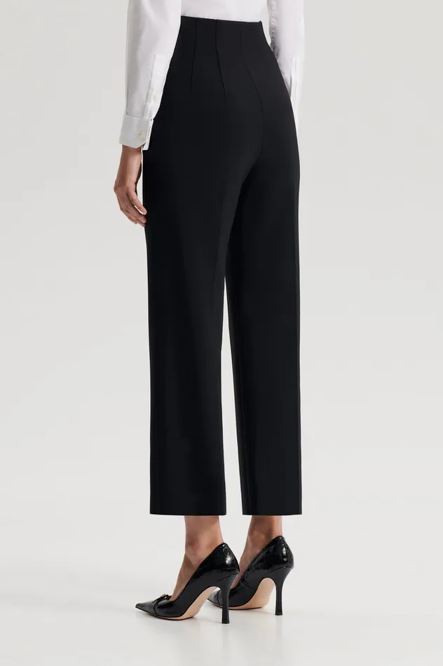 Women Trousers Scanlan Theodore TAILORED CROP HIGH WAIST TROUSER BLACK