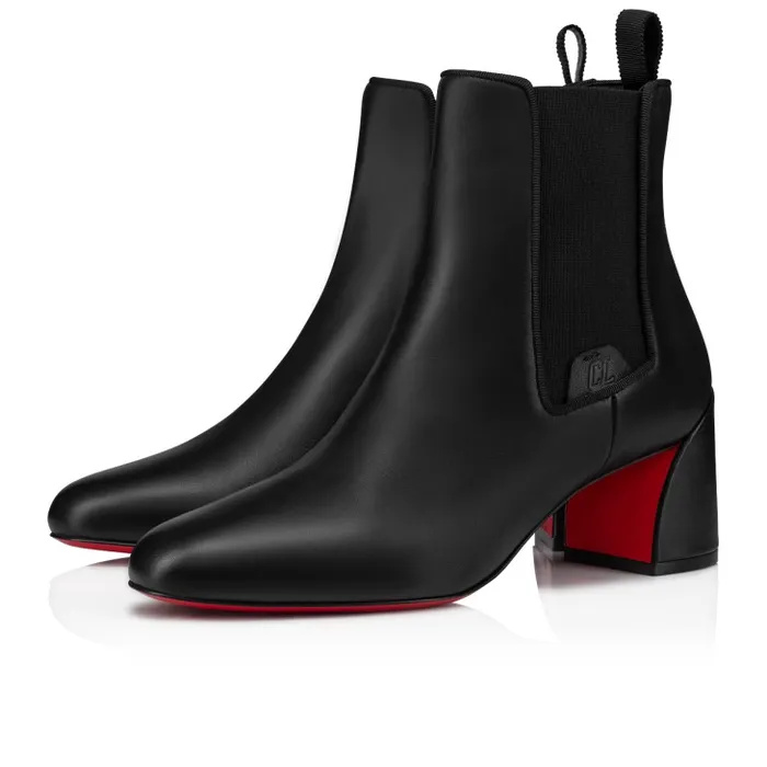 Women Turelastic 55 Mm Low Boots 8211 Calf Leather 8211 Black Christian Louboutin Boots