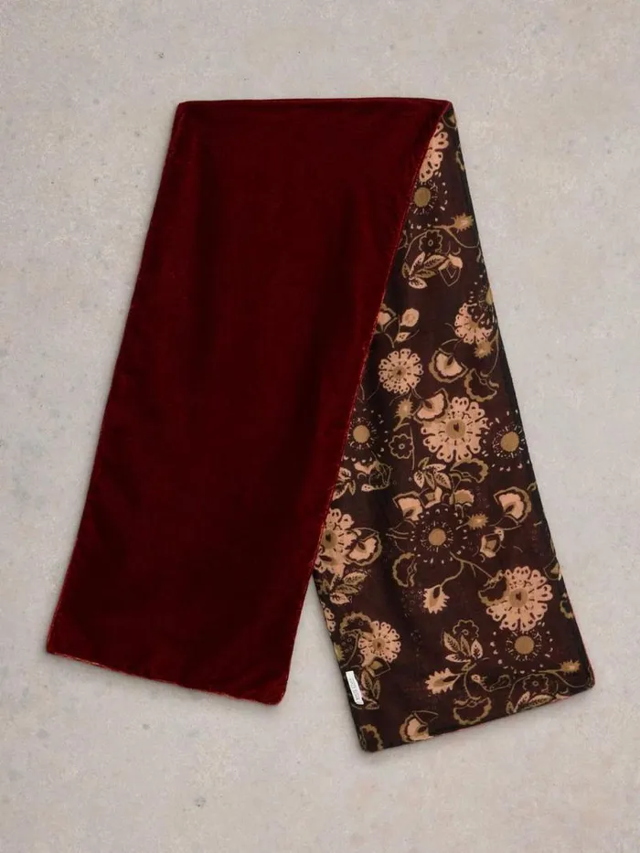 Women Velvet Printed Scarf Dark Orange White Stuff Scarves Women Velvet Printed Scarf Dark Orange White Stuff Scarves