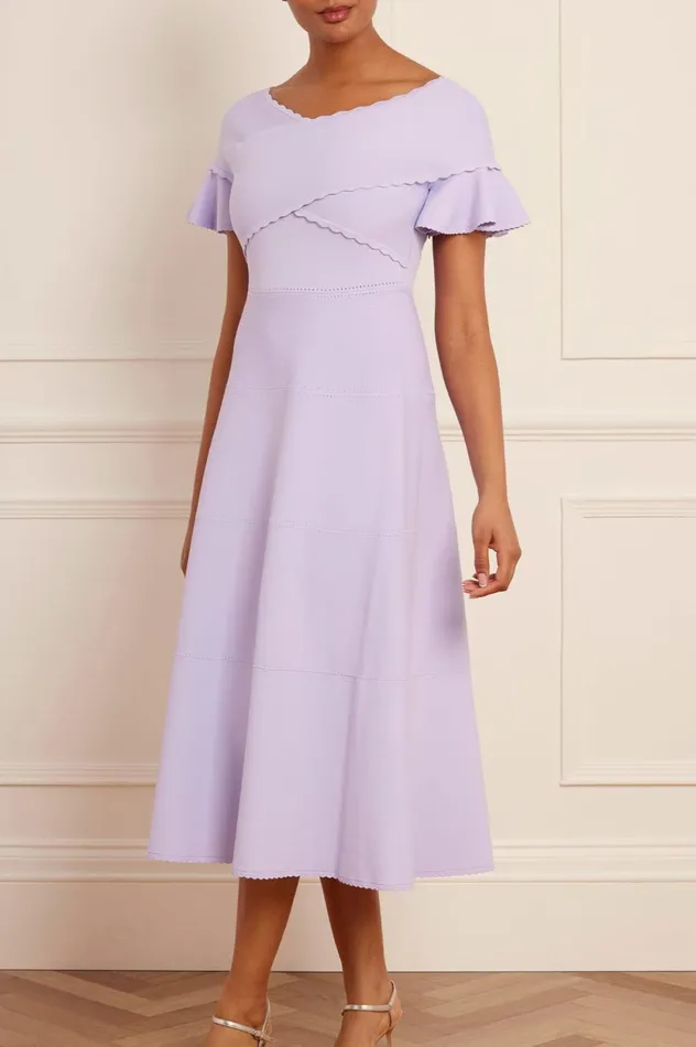 Wrap Front Knit Gown Purple Women Needle and Thread Dresses
